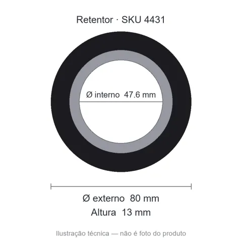 Retentor Automotivo 47,6 mm x 80 mm x 13 mm - 02209 47,60x80x13x26 BAGE