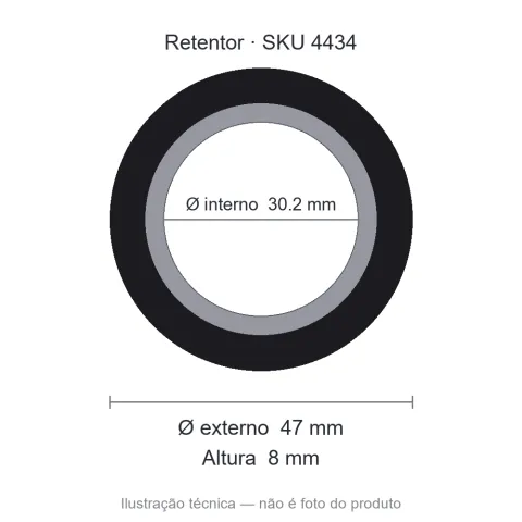 Retentor 30,2 mm x 47 mm x 8 mm - 30,2x47x8 00451 BA