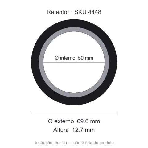 Retentor 50 mm x 69,6 mm x 12,7 mm - 00653 B 50x69,60x12,7