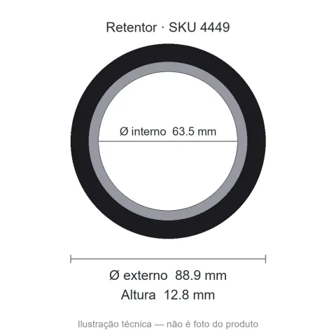Retentor Agrícola 63,5 mm x 88,9 mm x 12,8 mm - 00652 63,5x88,90x12,80