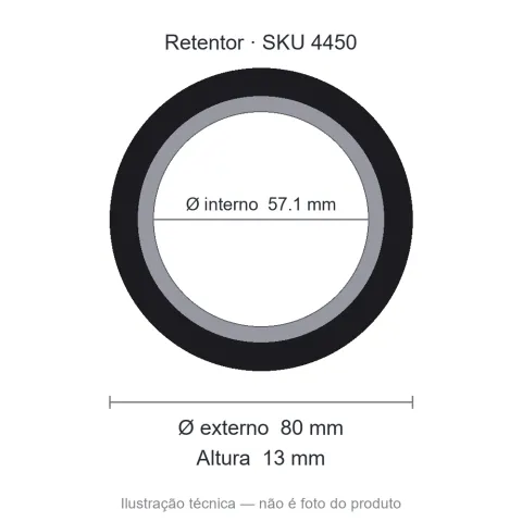 Retentor 57,1 mm x 80 mm x 13 mm - 00735 B 57,1x80x13