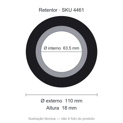 Retentor 63,5 mm x 110 mm x 18 mm - 63,50x110x18 1486