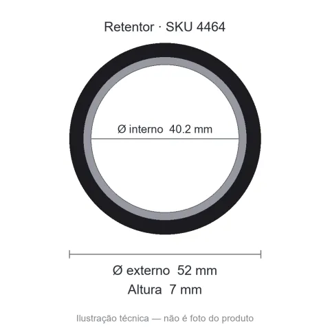 Retentor 40,2 mm x 52 mm x 7 mm - 01491 40,2x52x7 BA