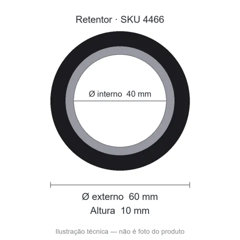 Retentor 40 mm x 60 mm x 10 mm - 01552 40x60x10 BR