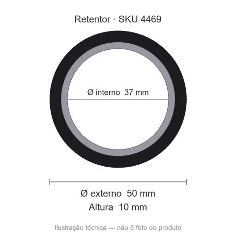 Retentor 37 mm x 50 mm x 10 mm - 01608 37x50x10 BR
