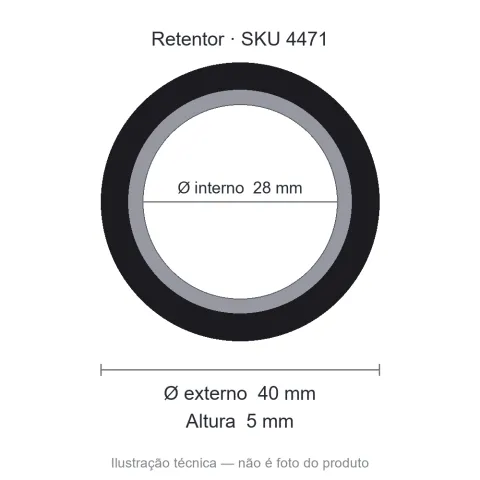 Retentor 28 mm x 40 mm x 5 mm - 02106 28x40x5