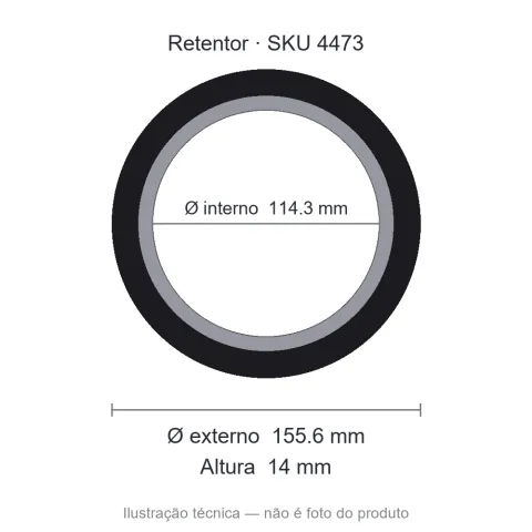 Retentor 114,3 mm x 155,6 mm x 14 mm - 02180 BG 114,3x155,6x14