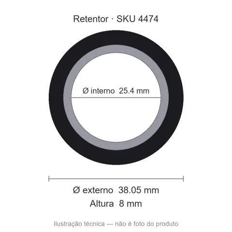 Retentor 25,4 mm x 38,05 mm x 8 mm - 02172 BG 25,40x38,05x8