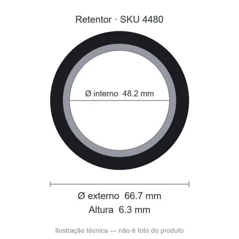 Retentor 48,2 mm x 66,7 mm x 6,3 mm - 01601 48,2x66,7x6,3