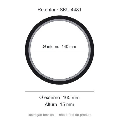 Retentor Automotivo 140 mm x 165 mm x 15 mm - 02185 BAGF 140x165x15