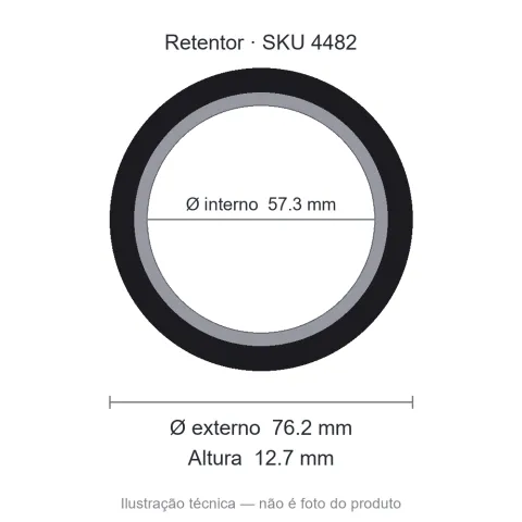 Retentor 57,3 mm x 76,2 mm x 12,7 mm - 02193 BRG 57,3x76,2x12,7