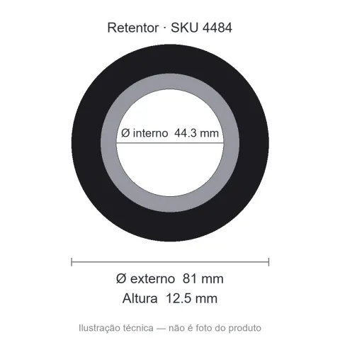 Retentor 44,3 mm x 81 mm x 12,5 mm - 02196 BR 44,3x81x12,5
