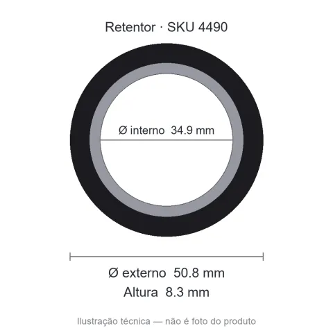 Retentor 34,9 mm x 50,8 mm x 8,3 mm - 02221 BA 34,9x50,8x8,3