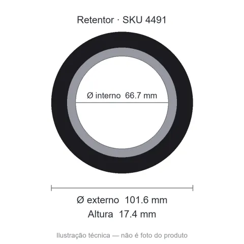 Retentor 66,7 mm x 101,6 mm x 17,4 mm - 01689 66,7x101,6x17,4 GB