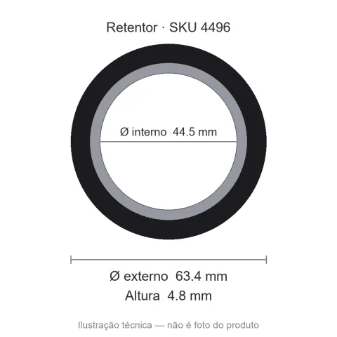 Retentor 44,5 mm x 63,4 mm x 4,8 mm - 01306 GR 44,5x63,4x4,8