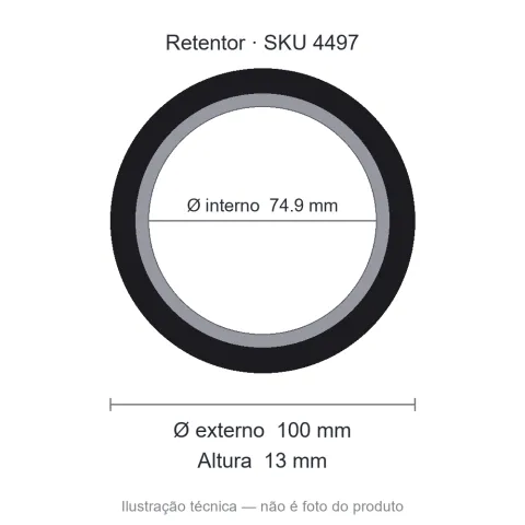 Retentor 74,9 mm x 100 mm x 13 mm - 01687 74,9x100x13 BAG