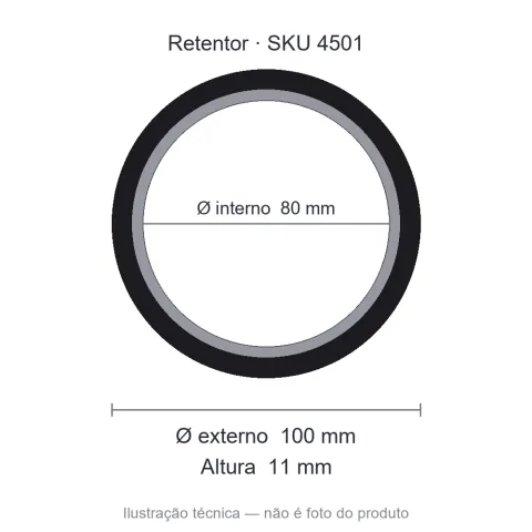 Retentor Automotivo 80 mm x 100 mm x 11 mm - 02291 BAF 80x100x11