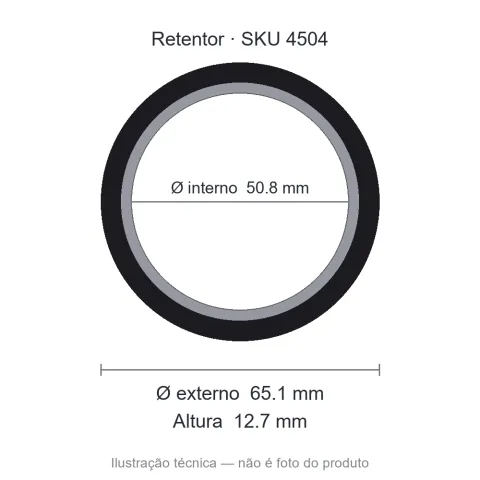Retentor 50,8 mm x 65,1 mm x 12,7 mm - 02262 BAG 50,8x65,1x12,7