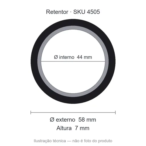 Retentor Automotivo 44 mm x 58 mm x 7 mm - 02295 BA 44x58x7