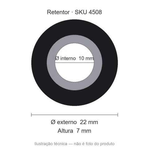 Retentor 10 mm x 22 mm x 7 mm - 01672 10x22x7