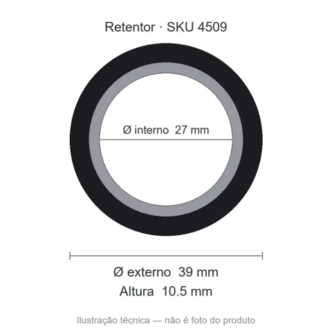 Retentor Automotivo 27 mm x 39 mm x 10,5 mm - 02312 BRGE 27x39x10,5