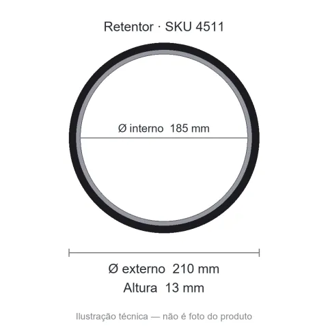 Retentor 185 mm x 210 mm x 13 mm - 01676 185x210x13