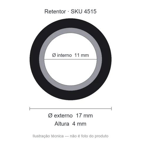 Retentor 11 mm x 17 mm x 4 mm - 01737 11x17x4 BR