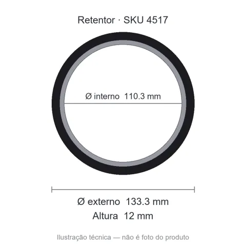 Retentor 110,3 mm x 133,3 mm x 12 mm - 01739 110,30x133,30x12 B