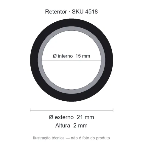 Retentor 15 mm x 21 mm x 2 mm - 02319 BRGE 15x21x2x14