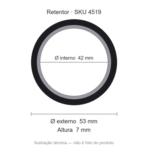 Retentor 42 mm x 53 mm x 7 mm - 02321 BAG 42x53x7