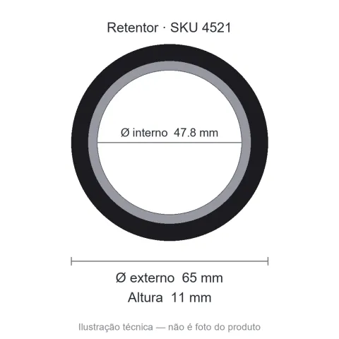 Retentor 47,8 mm x 65 mm x 11 mm - 02365 BAG 47,8x65x11