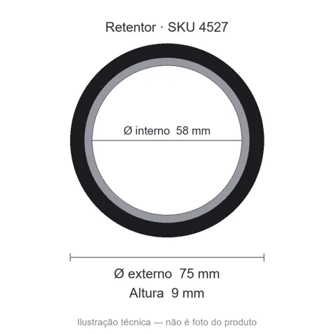 Retentor Agrícola 58 mm x 75 mm x 9 mm - 02426 BRG 58x75x9