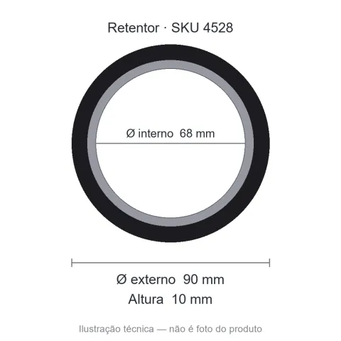 Retentor 68 mm x 90 mm x 10 mm - 02445 BR 68x90x10