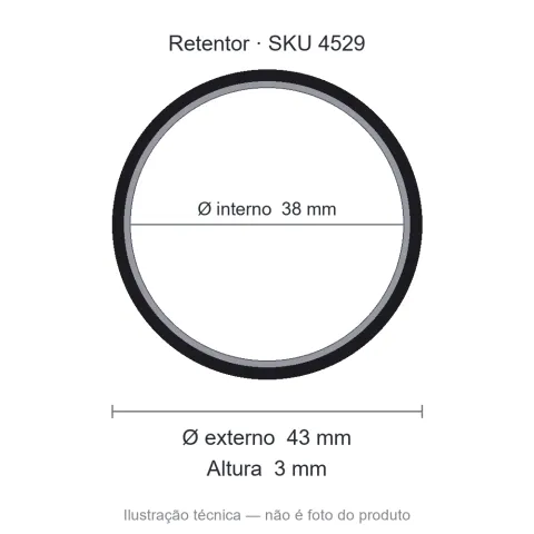 Retentor 38 mm x 43 mm x 3 mm - 02444 GA 38x43x3