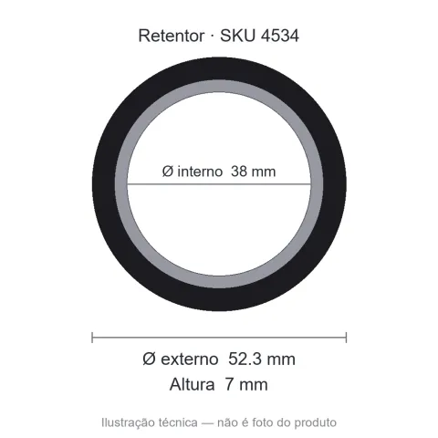 Retentor 38 mm x 52,3 mm x 7 mm - 02506 BR 38x52,3x7
