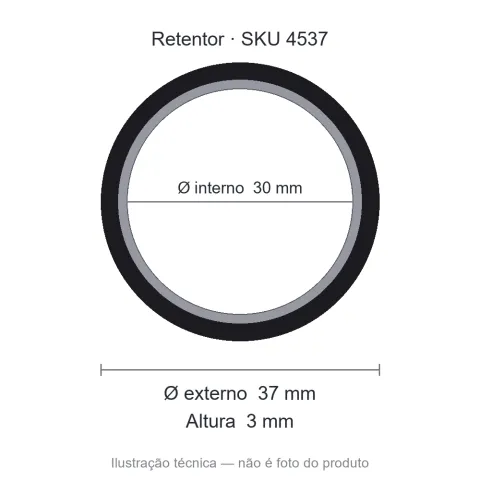 Retentor 30 mm x 37 mm x 3 mm - 02788 GA 30x37x3
