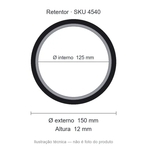 Retentor 125 mm x 150 mm x 12 mm - 02770 BB 125x150x12