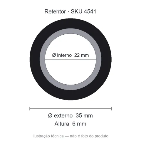Retentor 22 mm x 35 mm x 6 mm - 02759 BA 22x35x6