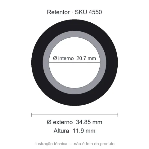 Retentor 20,7 mm x 34,85 mm x 11,9 mm - 01254 20,70x34,85x11,90 BAG