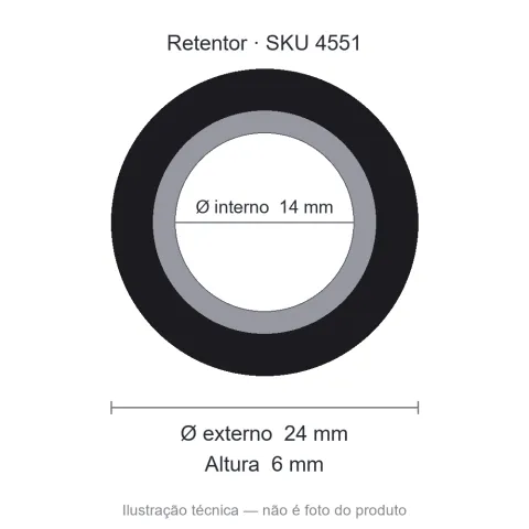 Retentor 14 mm x 24 mm x 6 mm - 14x24x6 5192