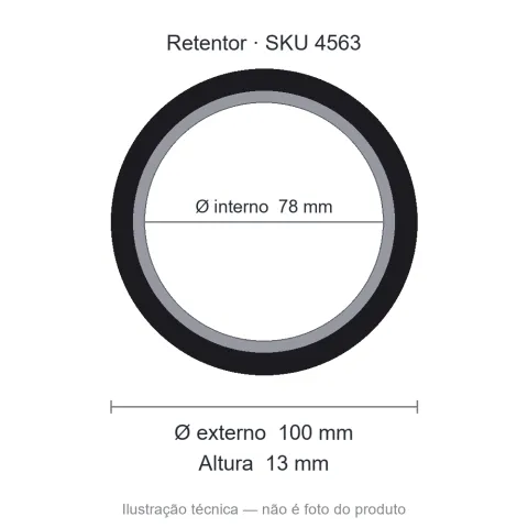 Retentor 78 mm x 100 mm x 13 mm - 78x100x13 01912 BRGS