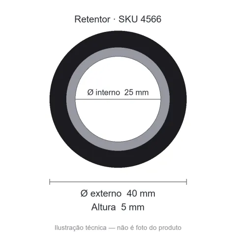 Retentor 25 mm x 40 mm x 5 mm - 01295 25x40x5 BR