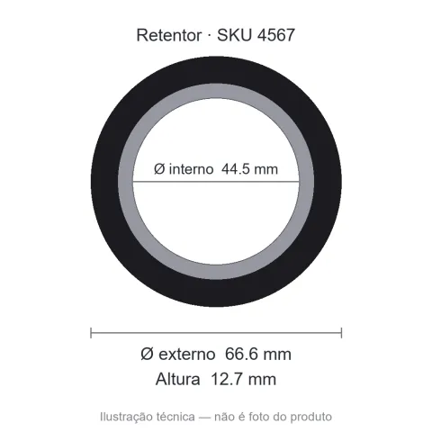 Retentor 44,5 mm x 66,6 mm x 12,7 mm - 44,5x66,6x12,7 01913 MF