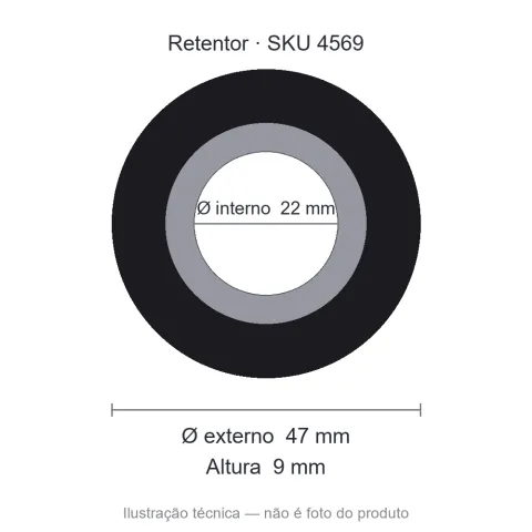 Retentor 22 mm x 47 mm x 9 mm - 22x47x9 01914