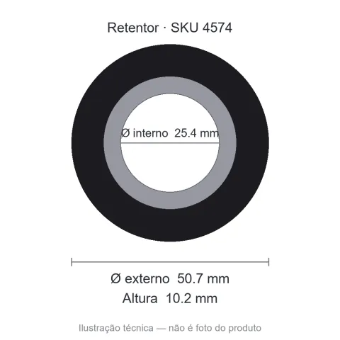 Retentor 25,4 mm x 50,7 mm x 10,2 mm - 01393 25,4x50,7x10,2 BA