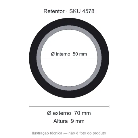 Retentor 50 mm x 70 mm x 9 mm - 50x70x9 1456 BR