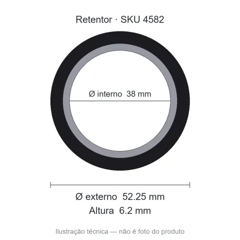 Retentor 38 mm x 52,25 mm x 6,2 mm - 38x52,25x06,20 1432