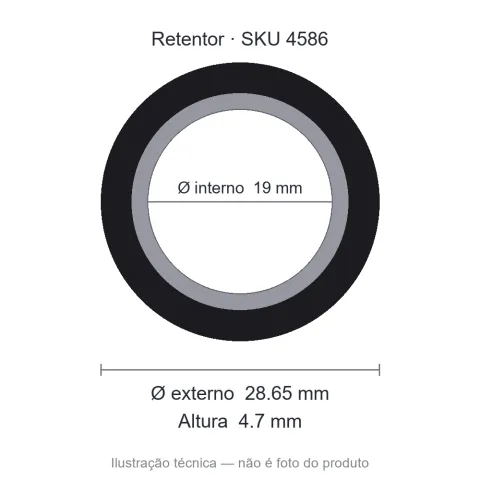 Retentor 19 mm x 28,65 mm x 4,7 mm - 19x28,65x4,7 1455 BA