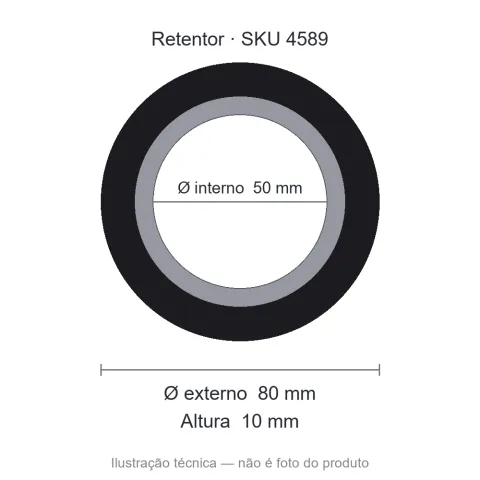 Retentor 50 mm x 80 mm x 10 mm - 5432 BRGG 50x80x10