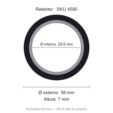 Retentor 28,6 mm x 38 mm x 7 mm - 28,60x38x7 1426 BR